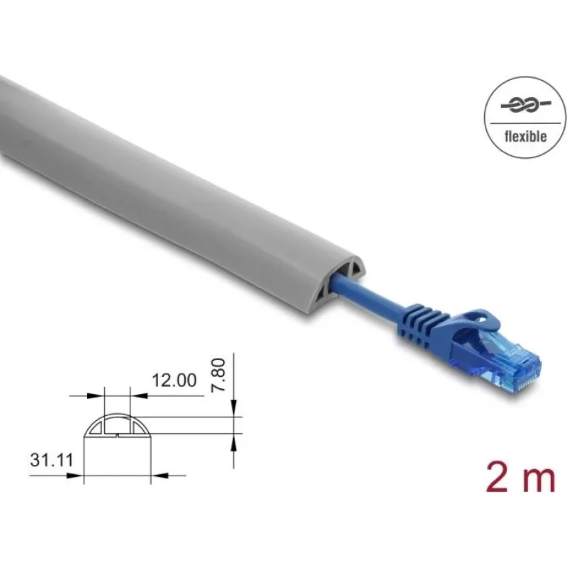 Kabelių apvalkalas DELOCK 20766 pilkas PVC 1 vnt.