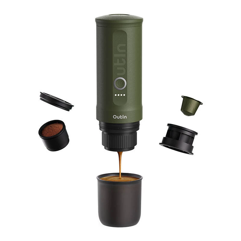 Kavos aparatas OUTIN Outin Nano Juoda, Green — malta kava, 20 bar, 7500 mAh baterija, 0,67 kg