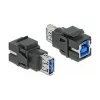 Keystone modulis DeLOCK 86395 plokščias juodas USB A