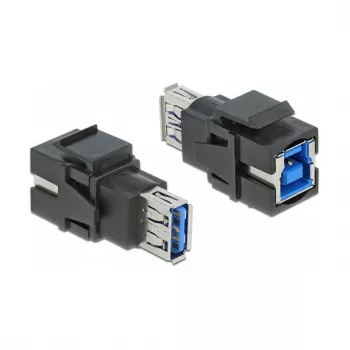Keystone modulis DeLOCK 86395 plokščias juodas USB A