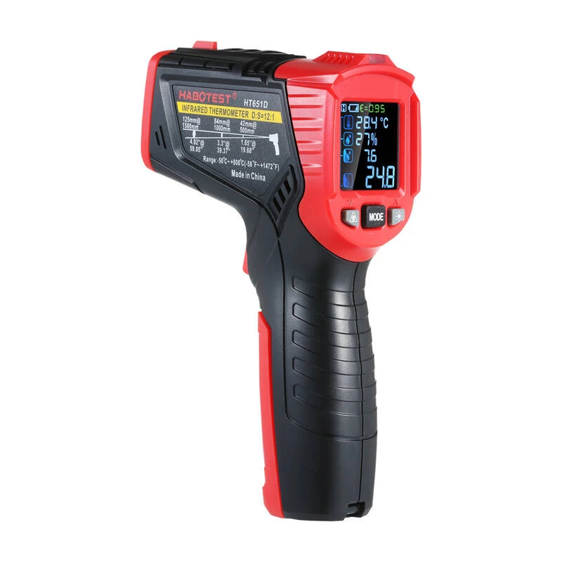 Skaitmeninis lazerinis pirometras Habotest HT651D — bekontaktis infraraudonųjų spindulių termometras