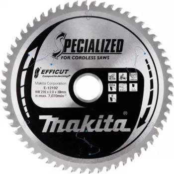 Makita Efficut – diskinio pjūklo geležtė – medienai, metalui, WPC (medienos-plastiko kompozitams)