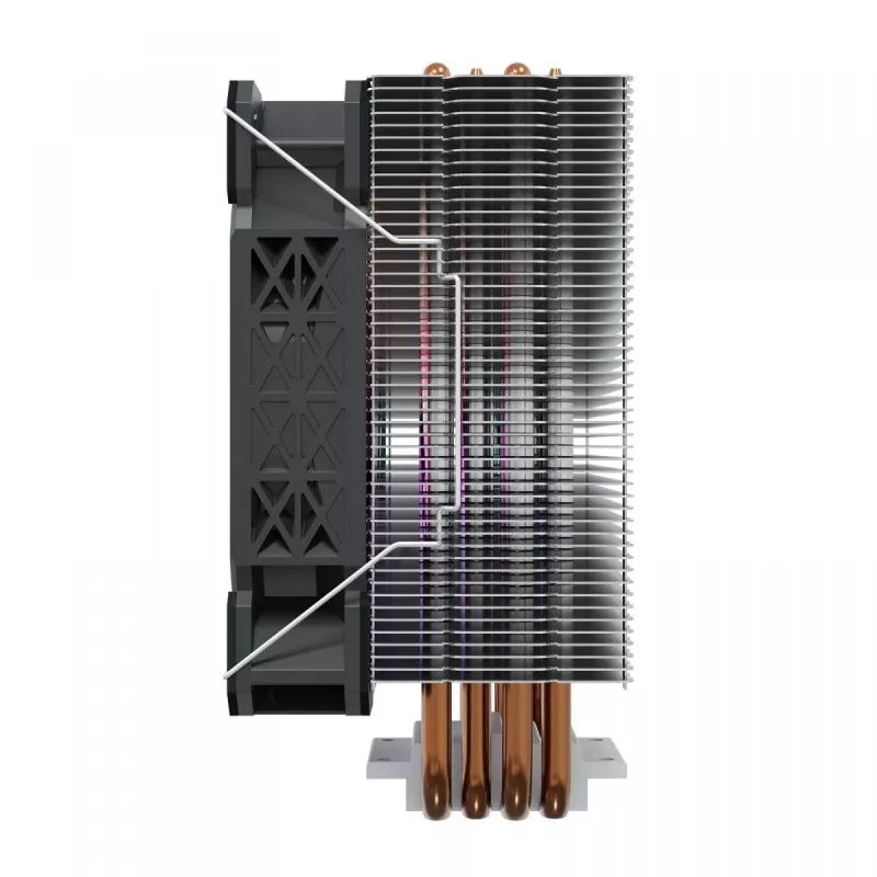 CPU oro aušintuvas SAVIO SAVGCOVORTEXX2ARGB su 4 šilumos vamzdeliais, 120 mm ARGB ventiliatoriumi, juodas