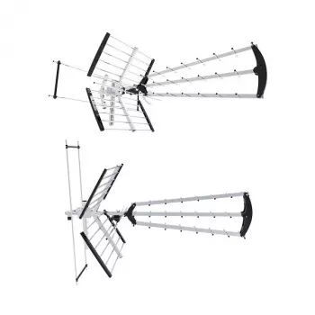 Lauko/vidaus DVB-T antena LIBOX LB2000 su 69 dB stiprintuvu, dviguba poliarizacija, 174–790 MHz, aliuminis/juoda