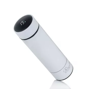 Extralink Smart Travel Mug White, terminis puodelis su temperatūros ekranu