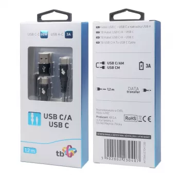 USB A į C kabelis TB AKTBXKUCTOA120B 1,2 m, juodas