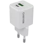 „Canyon“ įkroviklis CU20AC GaN 20W PD, 2 prievadų (USB-A/USB-C) WH mažmeninė pakuotė (CNS-CUW20AC)