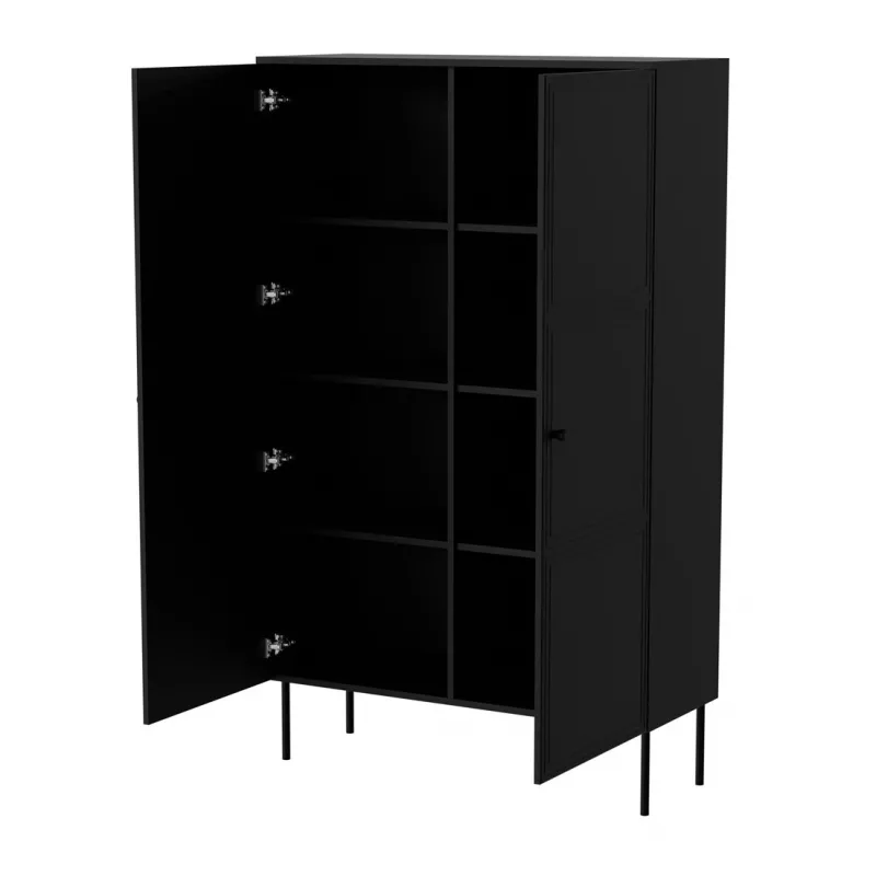 Spintelė Cama Meble PALAZZO BIS 100x39x166 matinė juoda, ant grindų statoma prie sienos