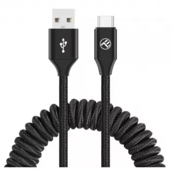 USB į USB-C duomenų laidas Tellur ištiesiamas 3A 1,8 m juodas