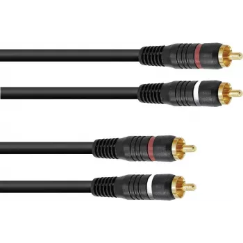 RCA (Cinch) laidas Omnitronic 2x2, 1,5 m, modelis 30209360
