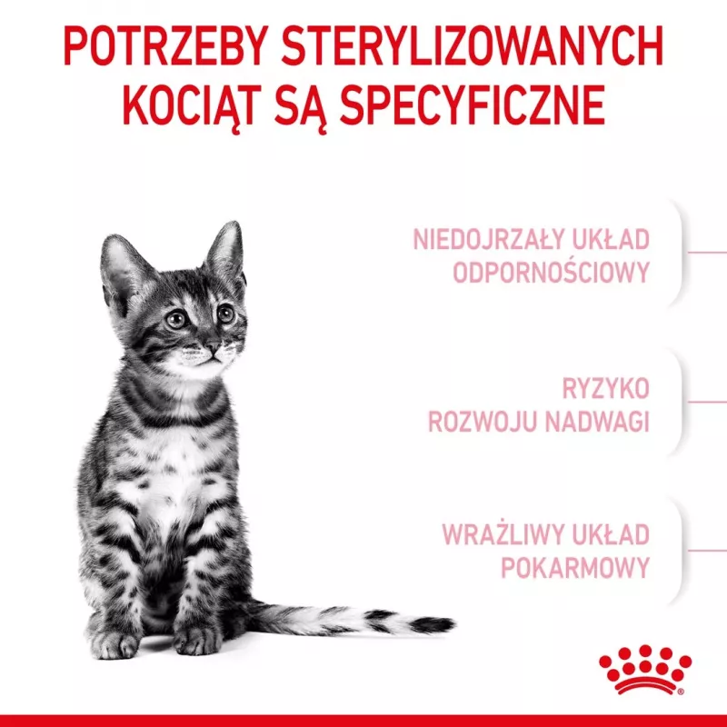 Sausas kačių maistas Royal Canin Kitten Sterilised 3,5 kg — paukštiena, 34 % baltymų, 12 % riebalų