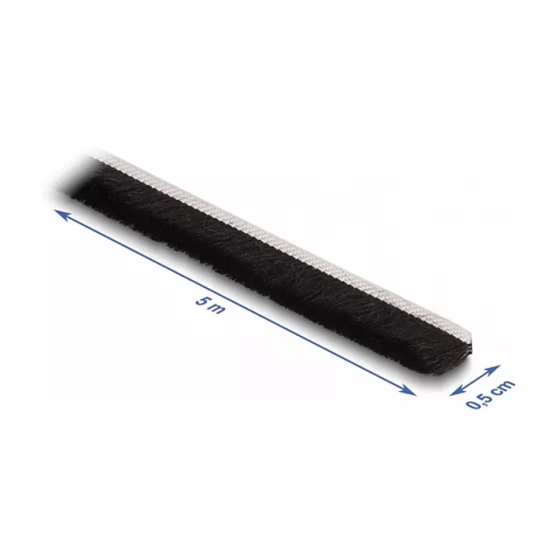 DeLOCK šepetėlio juostelė lipni 5 mm ilgis 5 m juoda