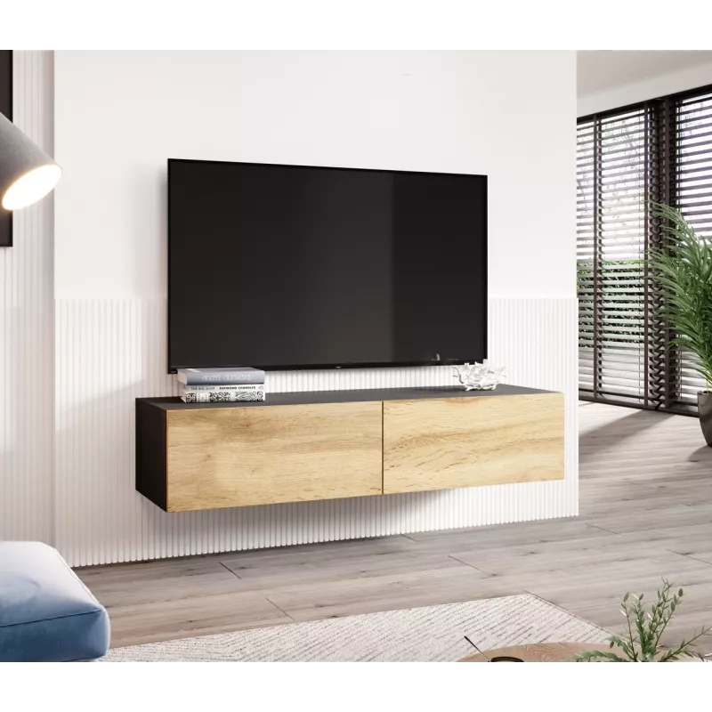 Cama TV stand VIGO 140 30/140/40 Juoda/wotan oak