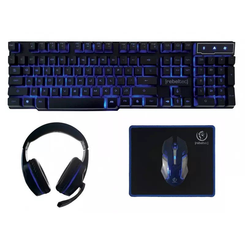 Klaviatūra su pele Rebeltec SHERMAN Gaming USB QZERTY anglų juoda