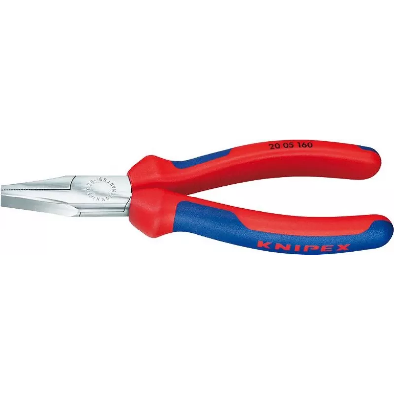 Knipex plokščianosės replės DIN ISO 5745 bendras ilgis 160 mm, chromuotos, daugiakomponentė rankena