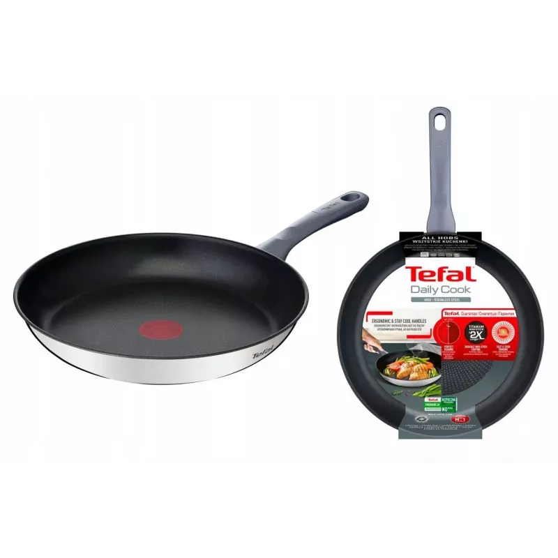 Universali keptuvė Tefal Daily Cook G7300655 nerūdijantis plienas 28 cm, viena bakelitinė rankena, titaninė vidinė danga