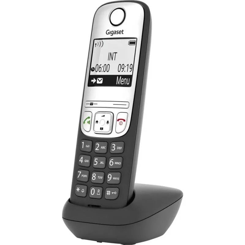Gigaset A690HX analoginis/DECT telefonas su skambučio numerio atpažinimu, juodas, sidabrinis
