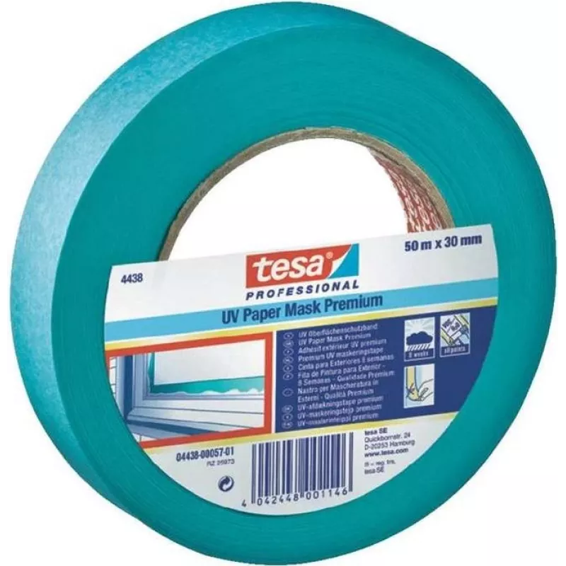 Maskavimo juosta Tesa 4438-15-00, atspari UV, 50 m ilgio, 15 mm pločio