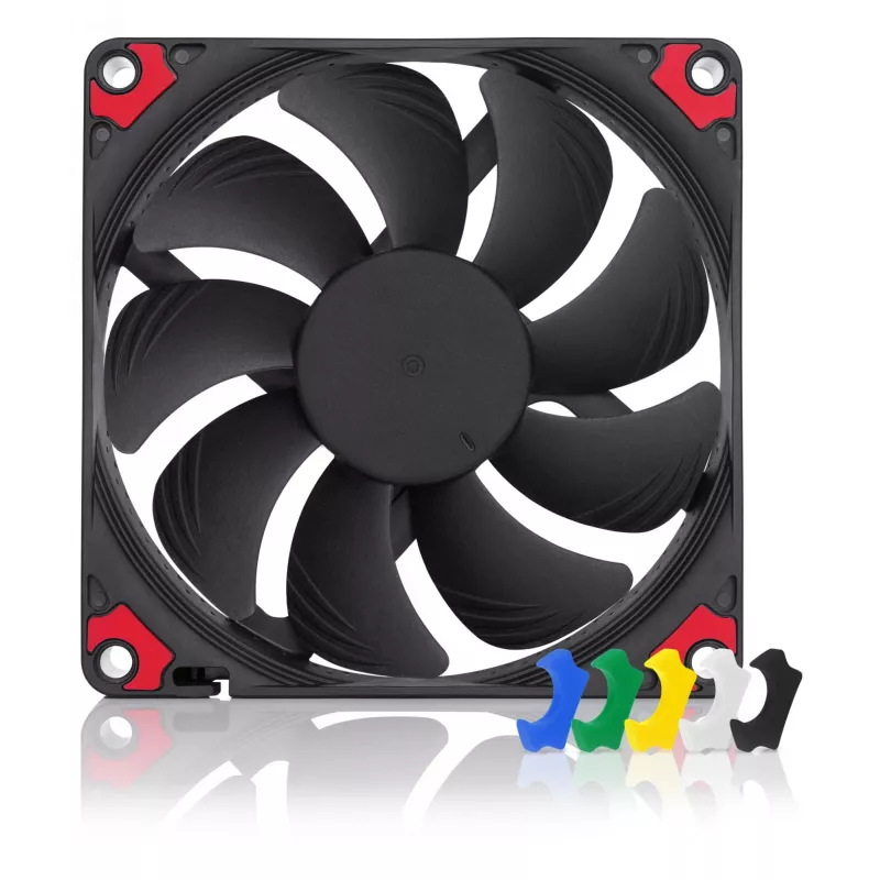Noctua NF-A9x14 HS-PWM CH.BK.S 92 mm plonas PWM kompiuterio korpuso ventiliatorius, 12 V, 600–2500 RPM, 57,5 m³/h, 14 mm storis