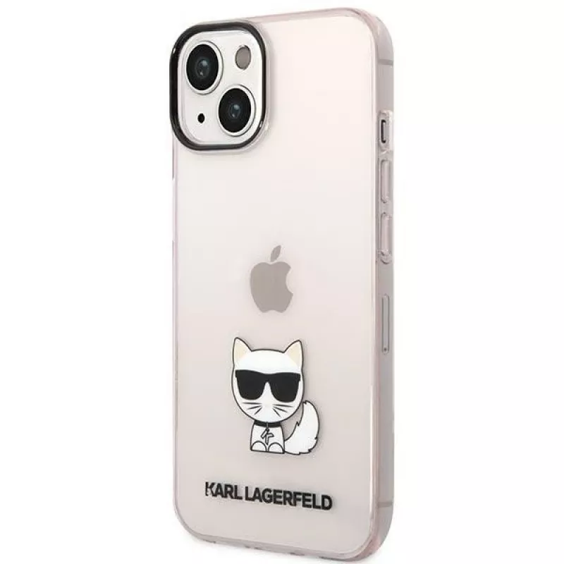 Karl Lagerfeld KLHCP14MCTRI Iphone 14 Plus / 15 Plus 6.7 Kietas dėklas Rožinis / Rožinis skaidrus Choupette Body