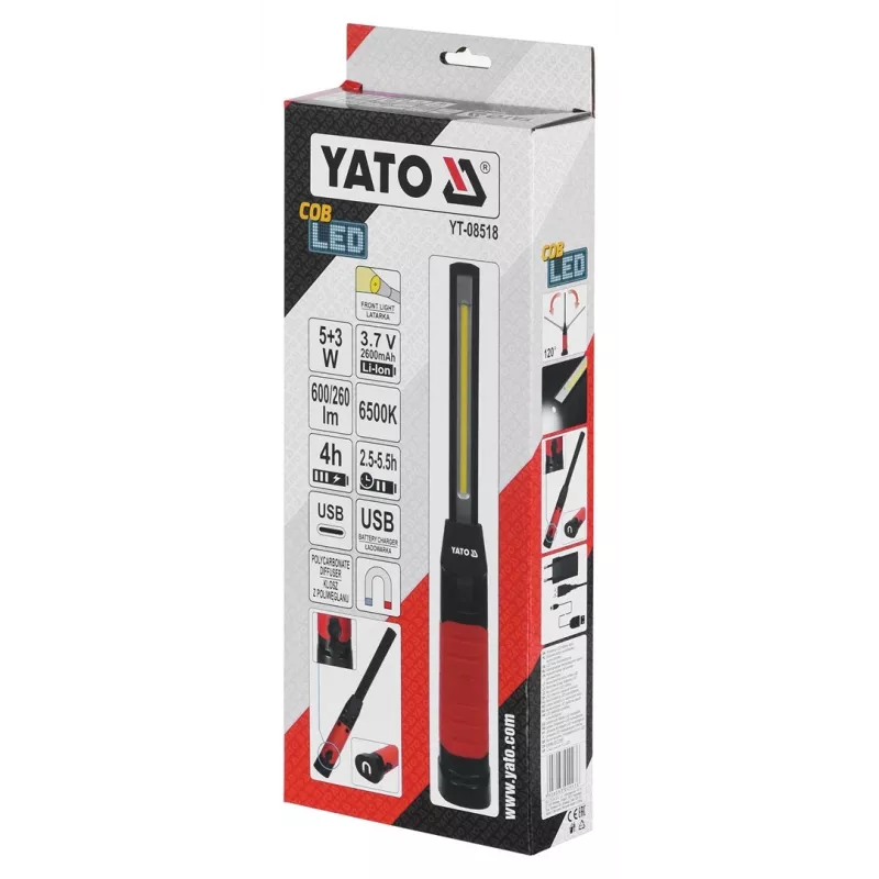 Yato YT-08518 darbo šviestuvas juodas LED 8 W