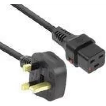 ACT Powercord UK kištukas - C19 IEC užraktas juodas 2 m PC1214 230V 16A