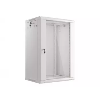 Lanberg ant sienos montuojama instaliacinė spinta 19'' 18U 600x450mm pilka (stiklinės durys)