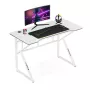 Žaidimų stalas huzaro Hero 1.6 White — tiesus MDF/anglies pluošto stalviršis 1200×600 mm, metalinis rėmas, 750 mm aukštis