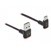 USB laidas DeLOCK EASY-USB 2.0 Type-A kištukas į Type-C patinas kampinis 0,2 m juodas