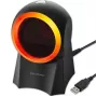 Laidinis stalinis brūkšninių kodų skaitytuvas QOLTEC 50857 — 1D/2D, USB, ABS korpusas, juodas, 1,75 m laidas
