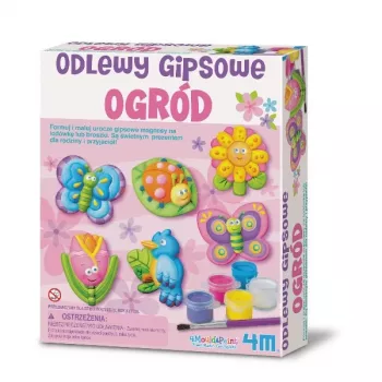 Edukacinis kūrybinis rinkinys 4M Kūrybinis rinkinys Gipso liejiniai 4M 3512 Garden – gipso liejimo rinkinys, skirtas gaminti sodo tematikos figūrėles