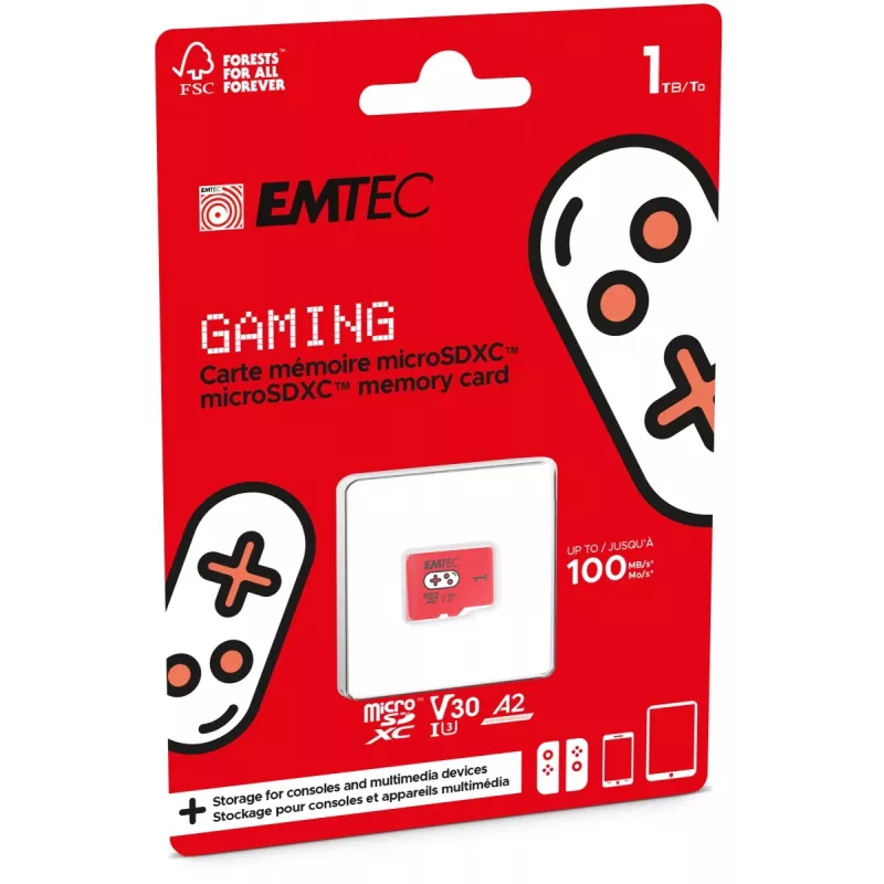 „Emtec“ atmintinė 1 TB UHS-I U3 V30 A2 Gaming Rouge ECMSDM1TXCU3G