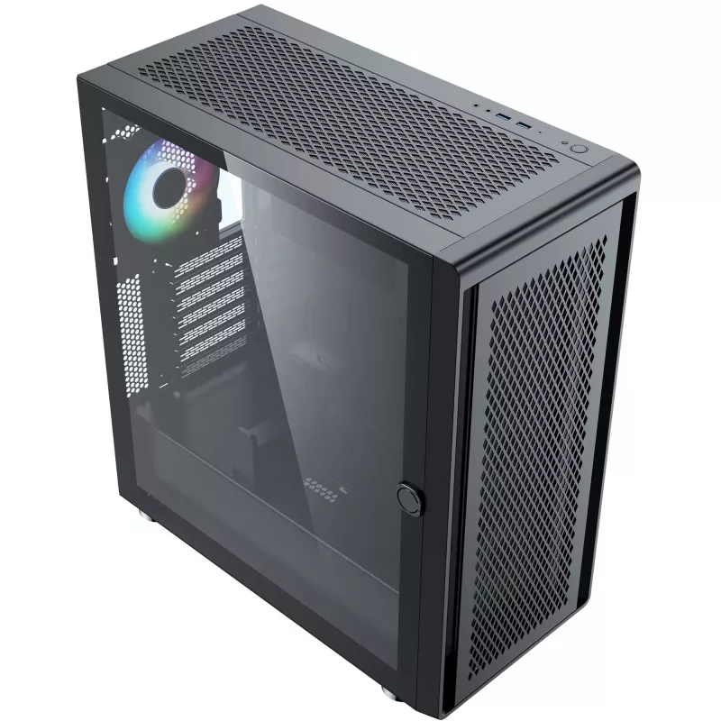 Kompiuterio korpusas Silentware Air 100 Juoda — vidutinio bokšto ATX suderinamas korpusas, juodos spalvos apdaila