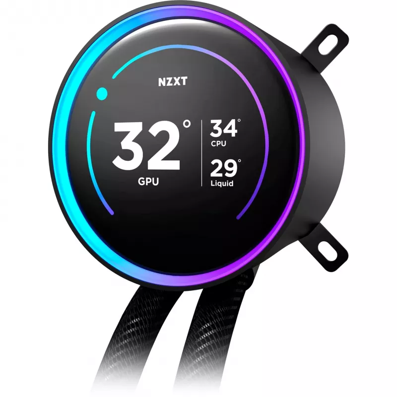 NZXT Kraken Elite 360 RGB procesoriaus „viskas viename“ skysčio aušintuvas 12 cm juodas 1 vnt.