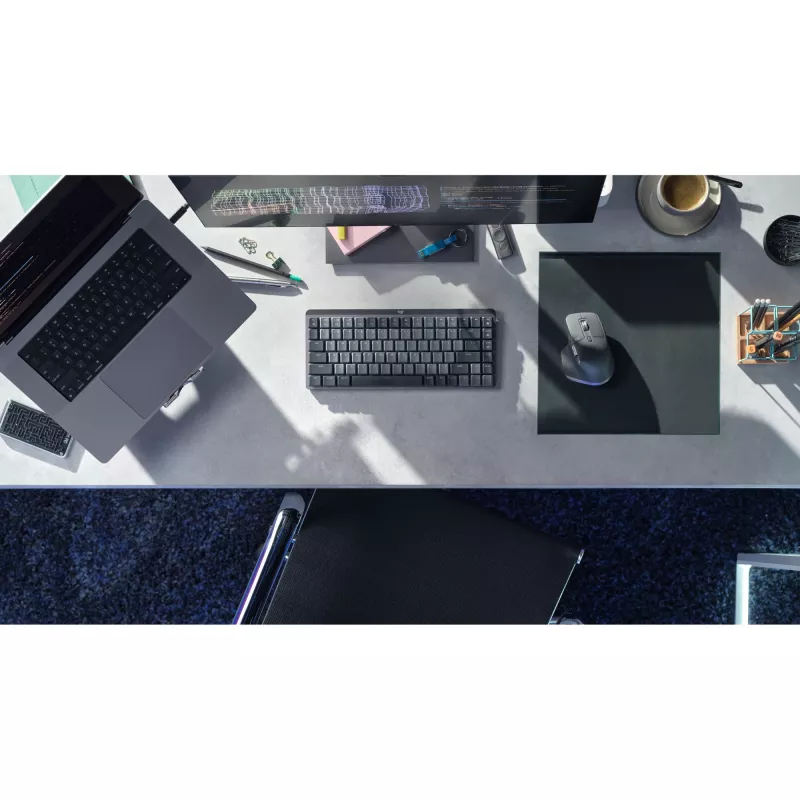 MX Mechanical Mini Minimalist Wireless Illuminated klaviatūra - GRAPHITE - DEU - CLICKY Wireless 1 USB