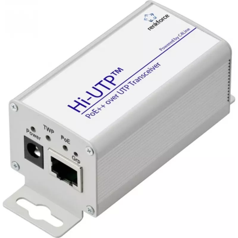 Renkforce RF-6861942 PoE++ per UTP siųstuvas-imtuvas, komutacinio kabelio diapazonas iki 400 m, 1 vnt. (RF-6861942)
