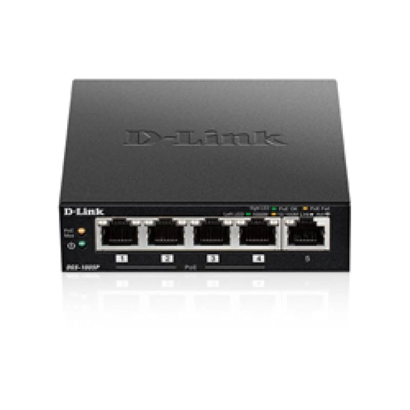 D-Link DGS-1005P/E tinklo jungiklis Nevaldomas Gigabit Ethernet (10/100/1000) Power over Ethernet (PoE) Juoda