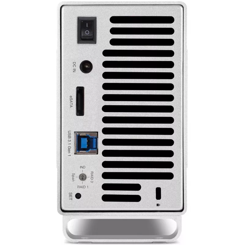 HDD dėklas OWC Mercury Elite Pro Dual baltas 2× 3,5 colio SATA diskams, RAID 0/1/SPAN, USB Type‑B