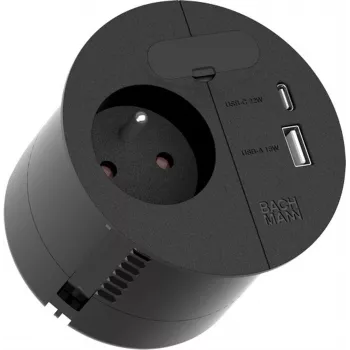 Maitinimo juosta Bachmann 938.202 — 1x UTE, 1x USB A/C 22W, 1x KBD, 2,0 m kabelis, CEE7/7 kištukas