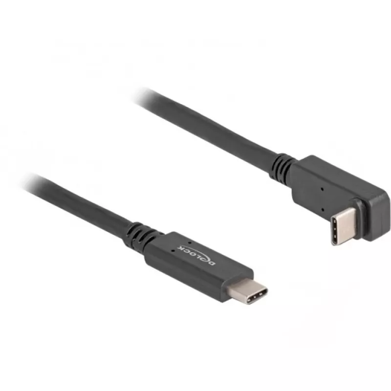 DeLOCK USB laidas USB Type-C kištukas į USB Type-C kištuką kampinis 2 m 5 Gbps 4K PD 60 W