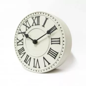 NeXtime klok 5187wi London Table, Ø16 cm, Sieninis, Balta/ Juoda+B32