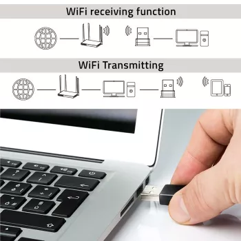 “Wi-Fi” USB adapteris QOLTEC NANO 56986 — mini N, USB 2.0, 802.11n