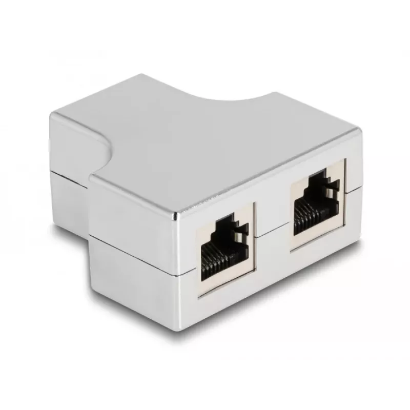 DeLOCK RJ45 Skirstytuvas T Adapteris 1 x RJ45 lizdas į 2 x RJ45 lizdas Cat.5e STP