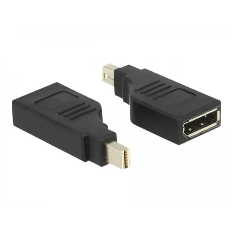 Delock adapteris mini DisplayPort 1.2 kištukas > DisplayPort lizdas 4K 90° pasuktas - DisplayPort adapteris - Mini DisplayPort (M) kampuotas į DisplayPort (W) kampuotas - juoda (65626)
