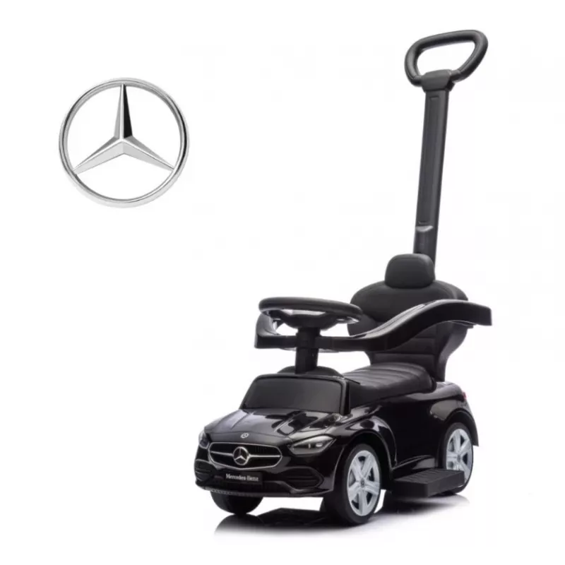 Stumiamas vaikiškas automobiliukas milly mally Mercedes C-Class juodas, modelis 6107