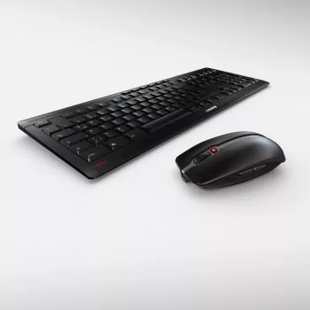 CHERRY Stream Desktop Recharge klaviatūra su pele įskaitant Universal belaidė RF belaidė Nordic Juoda