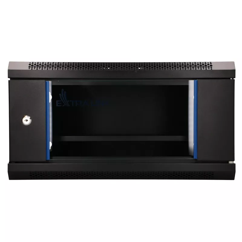 EXTRALINK LITE 4U 530X400 SIENINĖ RACK SPAUČIŲ JUODA SU LENTYNA