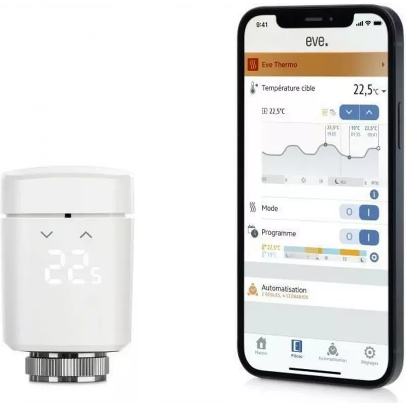 EVE Thermo 2 vnt. rinkinys - Išmanusis radiatoriaus vožtuvas, skirtas „Apple HomeKit“