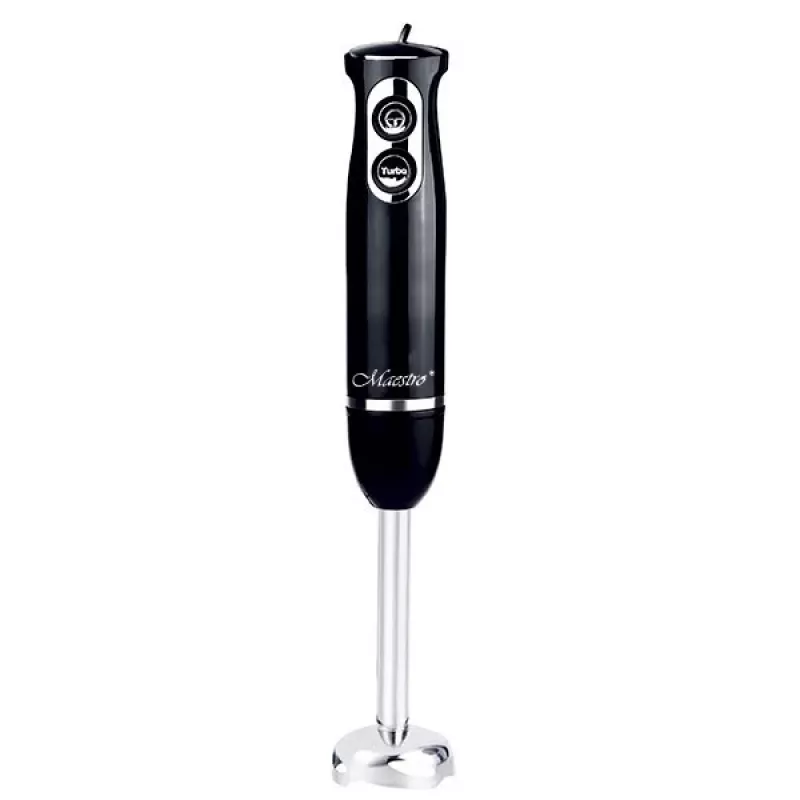 Maisto gaminimo blenderis Maestro MR-511 — 500 W, 2 greičiai, pulsas, turbo, nuimamas 900 ml dubuo, nerūdijančio plieno peilis, juodas