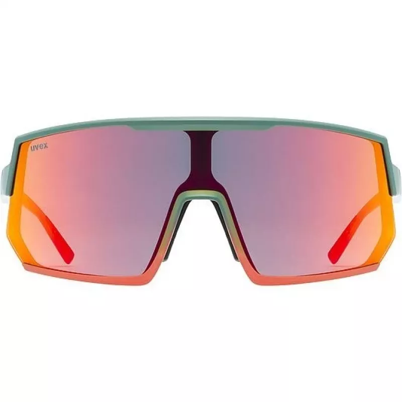 Daugiafunkciniai akiniai UVEX sportstyle 235 — Unisex, pusiau berėmiai, žalia/raudona